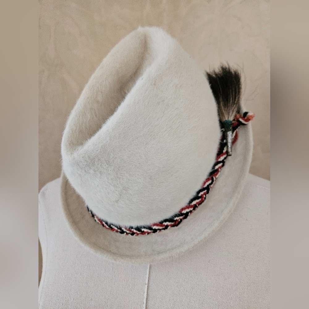 Vintage Biltmore Beaver Blend Fur Braided Fedora Hat-Size 6 3/4